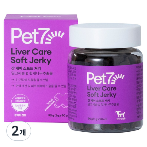 펫세븐 강아지 소프트져키 90g, 2개, 간+장건강, 90정