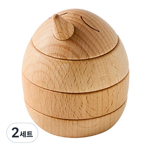숲소리 링끼우기 아기펭귄 원목퍼즐 장난감 세트, 혼합색상, 2세트