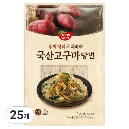 동원 국산 고구마 당면, 400g, 25개