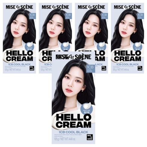 미쟝센 뉴 헬로크림 염색제, 쿨블랙, 5개