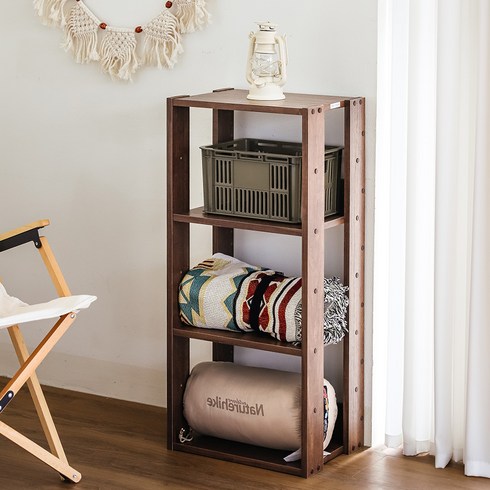 아이리스 오픈 우드 수납 선반, 브라운, 3단