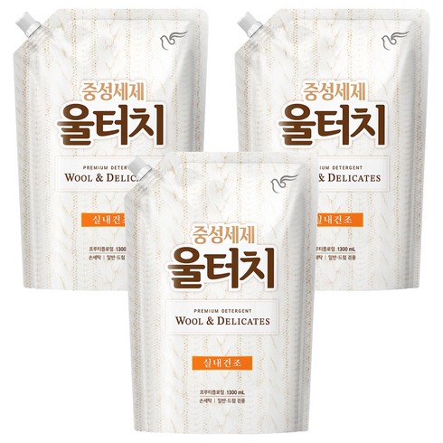 울터치 중성세제 리필, 1.3L, 3개