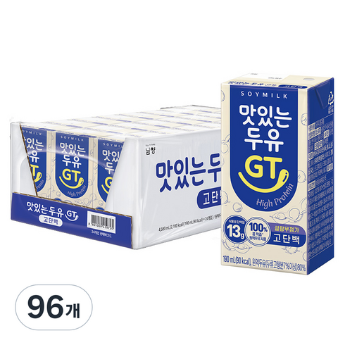 맛있는두유GT 고단백 두유, 190ml, 96개