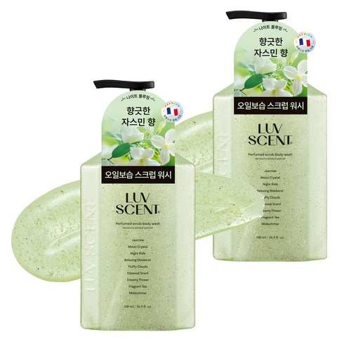 럽센트 나이트 블루밍 스크럽 바디워시 자스민향, 2개, 500ml