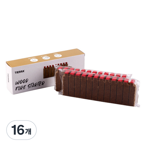 티에라 캠핑 우드 파이어 스타터 2p, 240g, 16개
