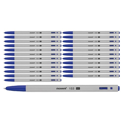 모나미 153 유성볼펜 0.5mm, 청색, 24개