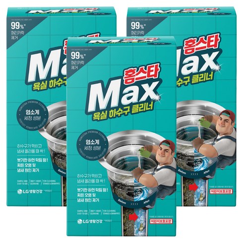 홈스타 맥스 욕실 하수구 클리너, 450ml, 12g, 3개