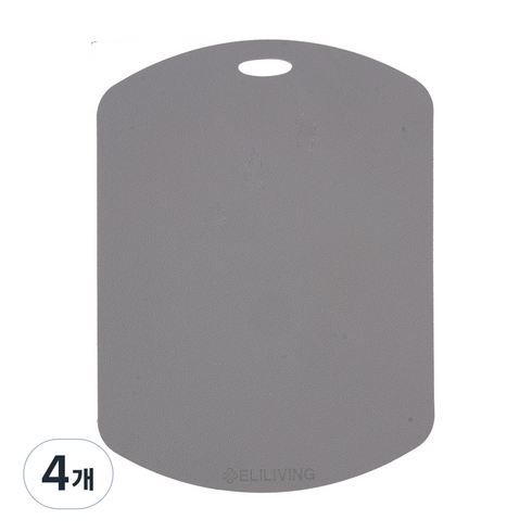 엘리리빙 TPU 도마 타원, 그레이, 4개