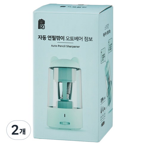 프로살림 자동 전동 연필깎이 오토베어 점보, 2개, 블루