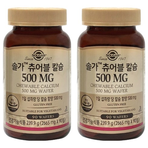 솔가 츄어블 칼슘 500 239.9g, 90정, 2개