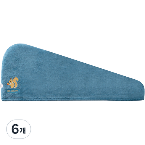 하이투데이 극세사 드라이 헤어타월 80g, 블루, 6개