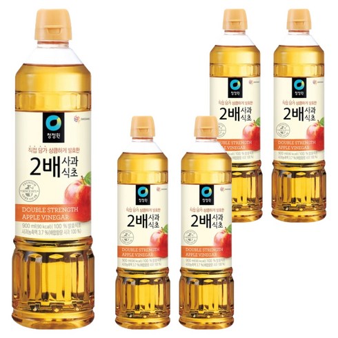 청정원 2배 사과식초, 900ml, 5개