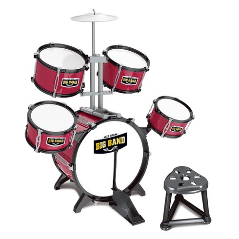 베이비캠프 아동용 재즈 드럼 악기 세트 3.5kg, DRUM-6912RED, 1개, 레드/단일상품