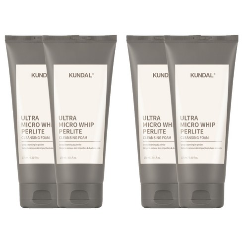 쿤달 울트라 마이크로 휩 펄라이트 클렌징 폼, 175ml, 4개