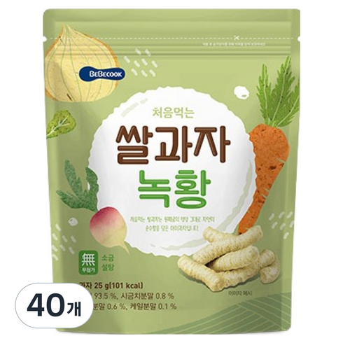 베베쿡 처음먹는 쌀과자, 25g, 40개, 녹황