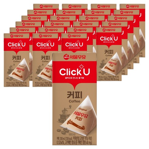 클릭유 커피우유, 200ml, 24개