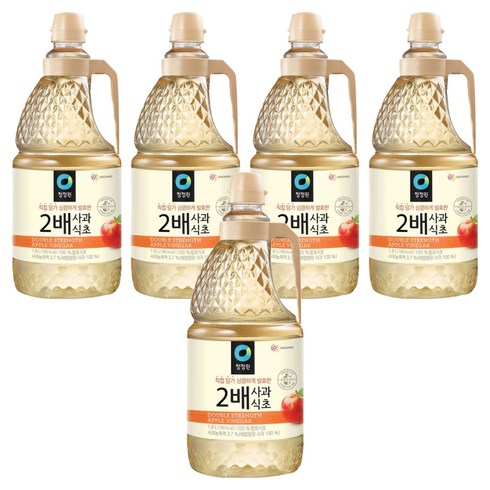 청정원 2배 사과식초, 1.8L, 5개