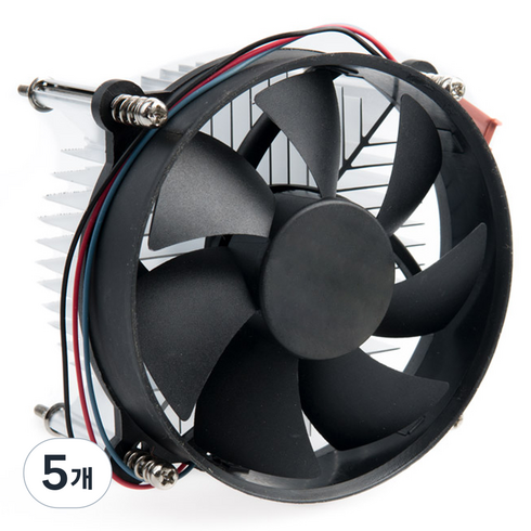 컴스 CPU 90mm 인텔 소켓용 LGA 11551156 쿨러, NB780, 혼합색상, 5개