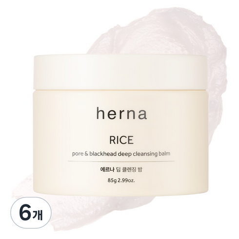 에르나 라이스 포어 앤 블랙헤드 딥 클렌징밤, 85g, 6개
