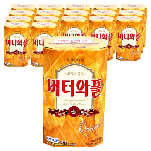 크라운 버터와플, 135g, 18개