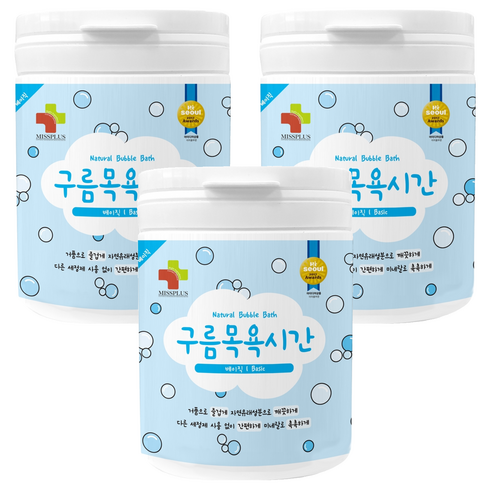 구름목욕시간 베이직 유아바디 입욕제 무향, 500g, 3개