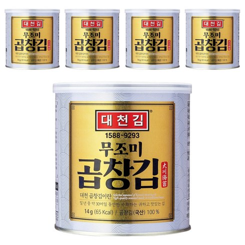 대천김 무조미 곱창캔김, 14g, 5개