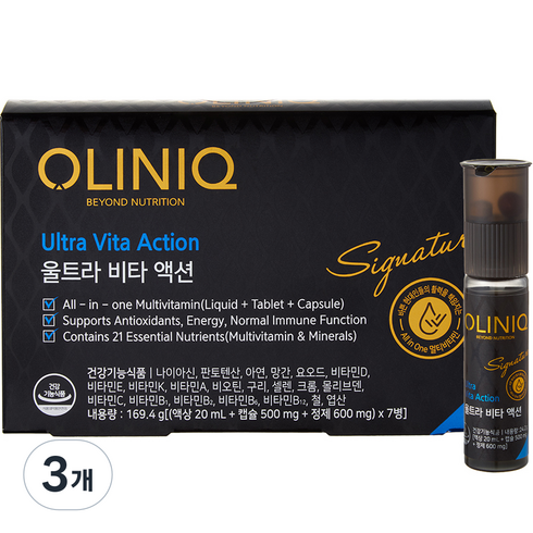올리닉 울트라 비타 액션 올인원 시그니처, 7회분, 3개