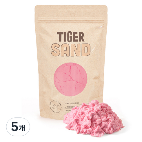 마이리틀타이거 모래놀이, 핑크, 300g, 5개