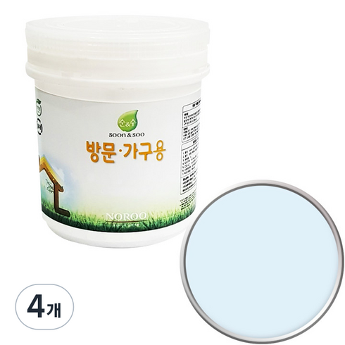 순앤수 방문 가구용 페인트, 베이비블루 NR5080, 1L, 4개