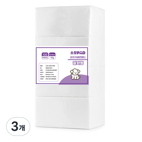 JCCOMPANY 소모 배변패드 15g, 400개입, 3개
