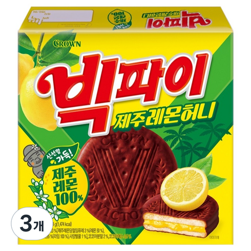 크라운 빅파이 제주레몬, 324g, 3개