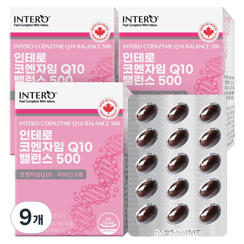 인테로 코엔자임 Q10 밸런스 500 30g, 60정, 9개