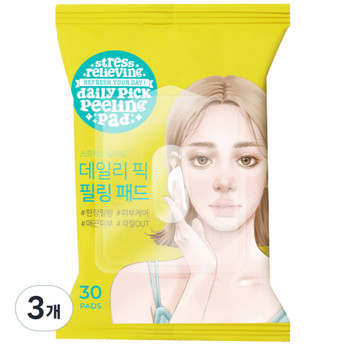 [비건뷰티] 아리얼 데일리 픽 필링패드, 30매입, 3개