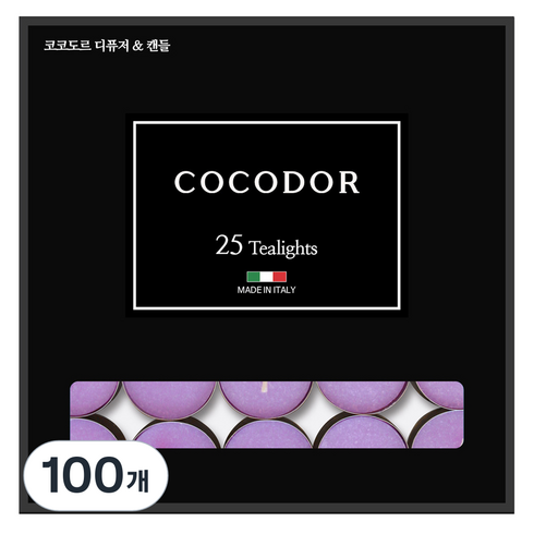 코코도르 티라이트 캔들, 가든라벤더, 10g, 100개