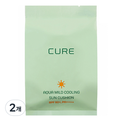 김정문알로에 라 센스 로에 큐어 아쿠아 마일드 쿨링 선쿠션 SPF50+ PA++++ 리필용, 25g, 2개