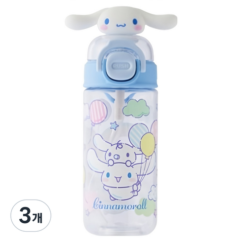 락앤락 스쿨핏 산리오 원터치보틀 시나모롤 ABF899SBLU_SR, 블루, 3개, 430ml