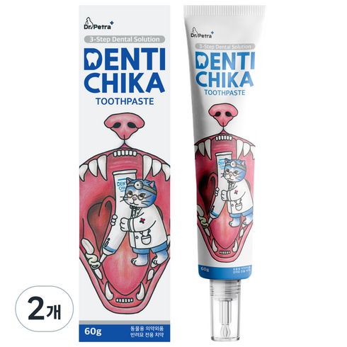닥터페트라 덴티치카 치약 고양이, 60g, 2개