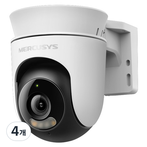 머큐시스 2K 3백만 화소 회전형 실외용 보안 WiFi 카메라, 4개, MC510