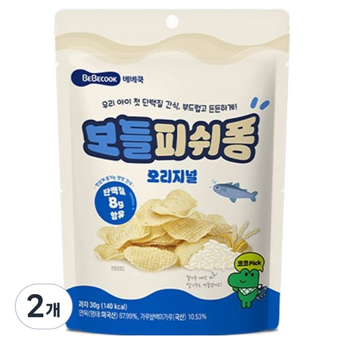 베베쿡 보들피쉬퐁 쿠키, 오리지널, 30g, 2개