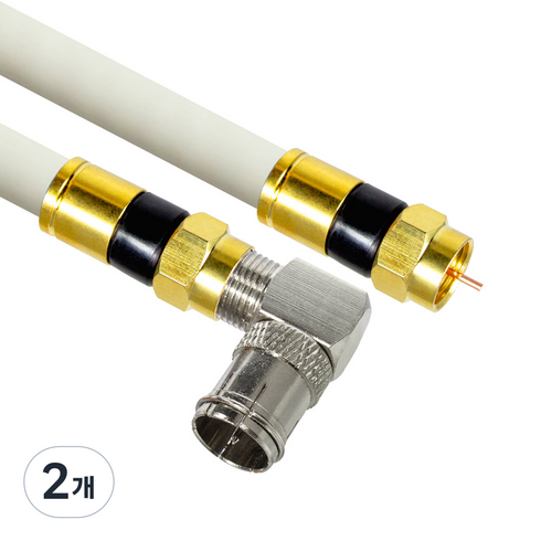 마하링크 국산 골드 고급형 RF 안테나 화이트 5C 꺾임 동축 수제작 케이블 3M, MLZ-GRLW030(3m), 2개