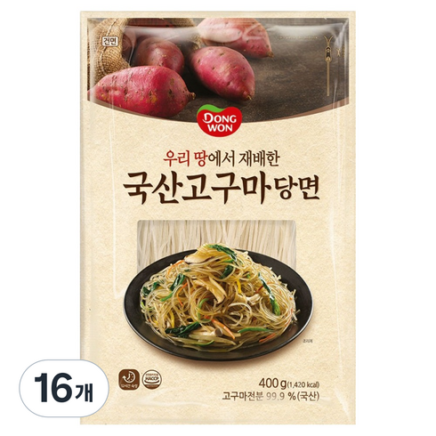 동원 국산 고구마 당면, 400g, 16개