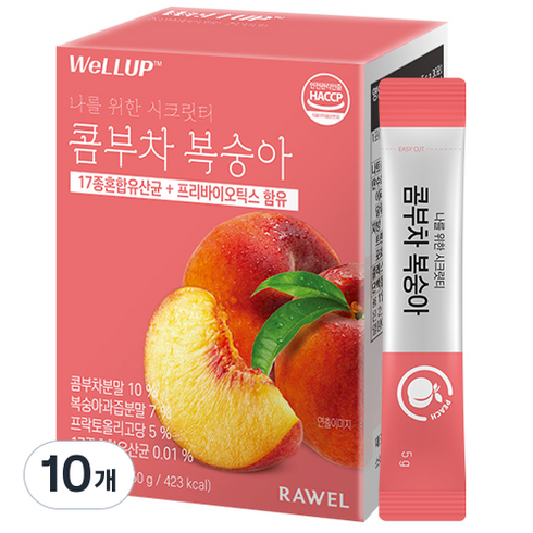 웰업 로엘 콤부차 복숭아, 5g, 10개, 30개입