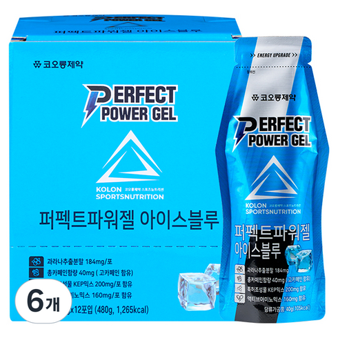 코오롱제약 퍼펙트 파워젤 아이스블루, 12회분, 6개