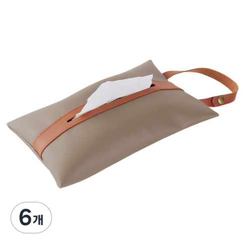 디베스트 가죽 물티슈 케이스 가방 파우치, 진베이지, 6개