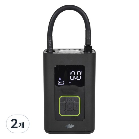 아이리 무선 휴대용 전동 에어펌프 ILI-AP22A 2000mAh, 2개, 블랙