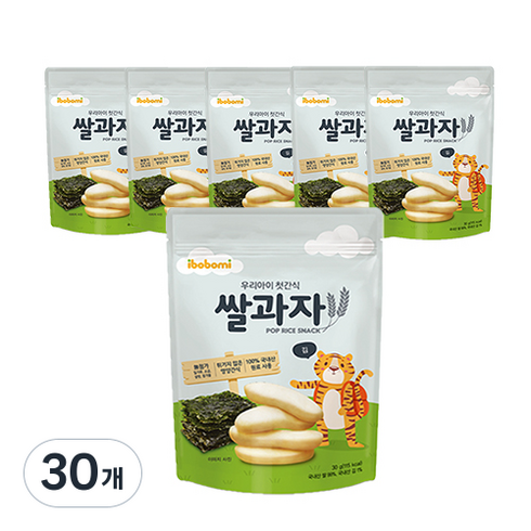 아이뽀뽀미 쌀과자 떡뻥, 김맛, 30개, 30g
