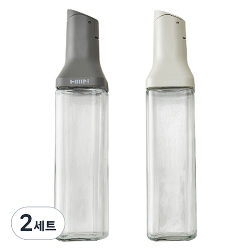 한샘 클리어 자동개폐 슬림 오일병 500ml 아이보리 + 그레이 세트, 2세트