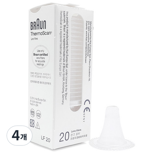 BRAUN 귀 체온계 렌즈필터 LF 20개입, 4개