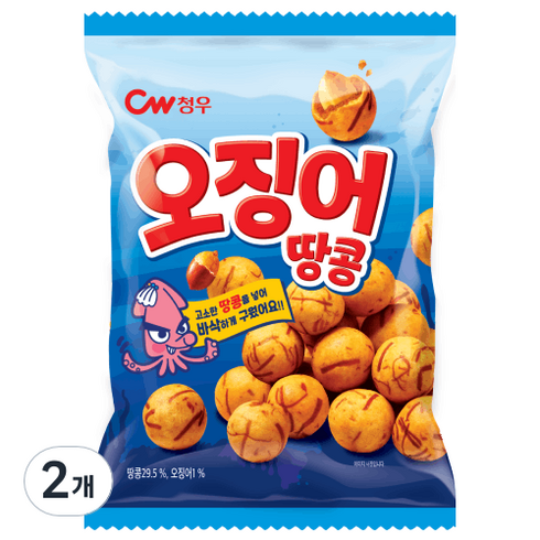 청우식품 오징어땅콩, 90g, 2개