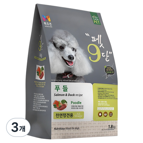목우촌펫 강아지 펫9단 기능성 사료, 푸들, 1.8kg, 3개